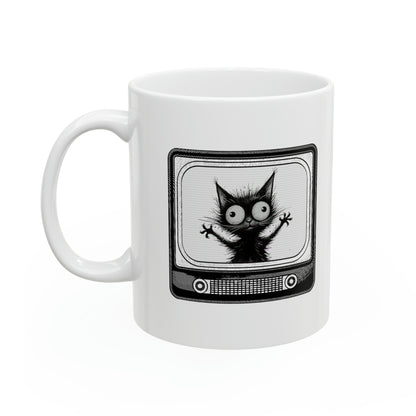 "The Cat On TV" Mug