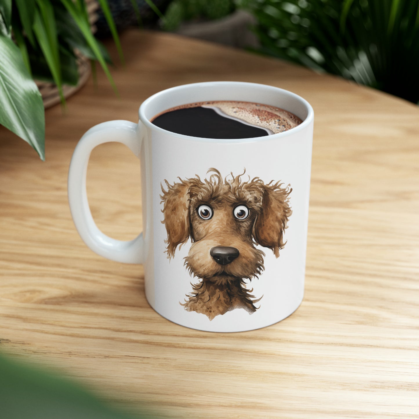 "Surprised Brown Dog" Mug