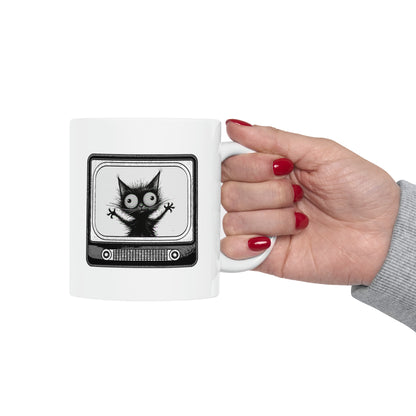 "The Cat On TV" Mug