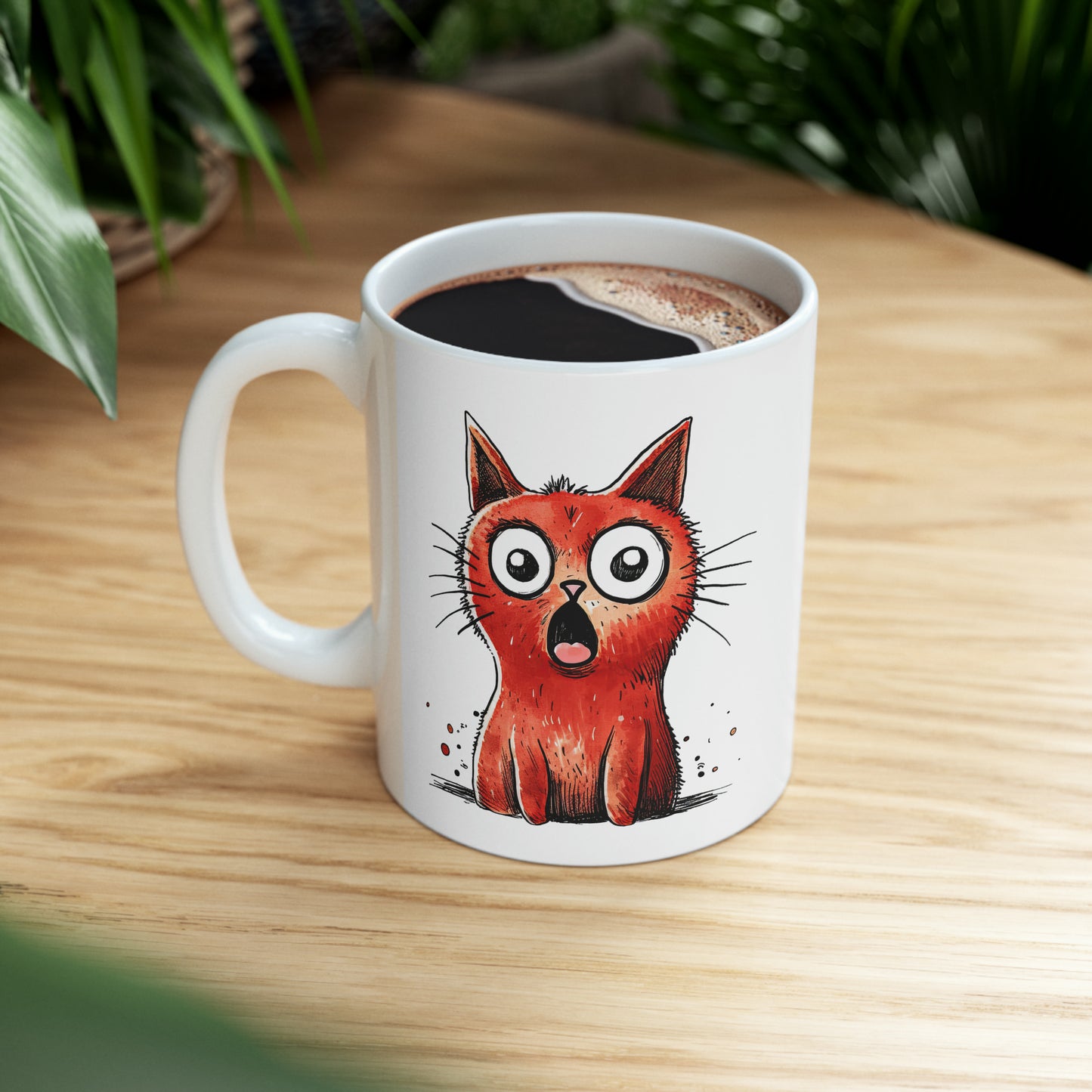 "Surprised Red Cat" Mug