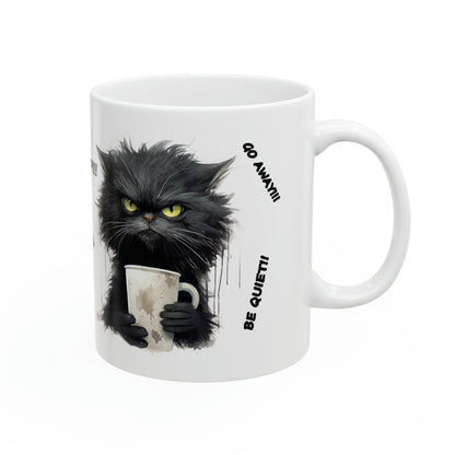 "Black Angry Cat" Mug