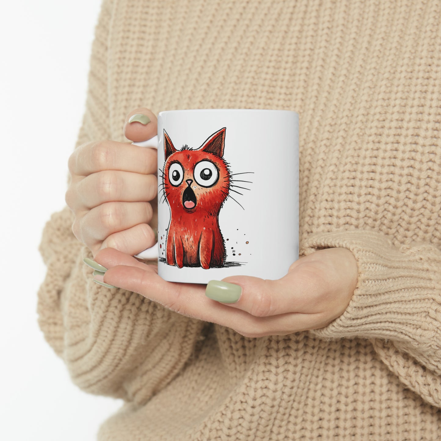 "Surprised Red Cat" Mug