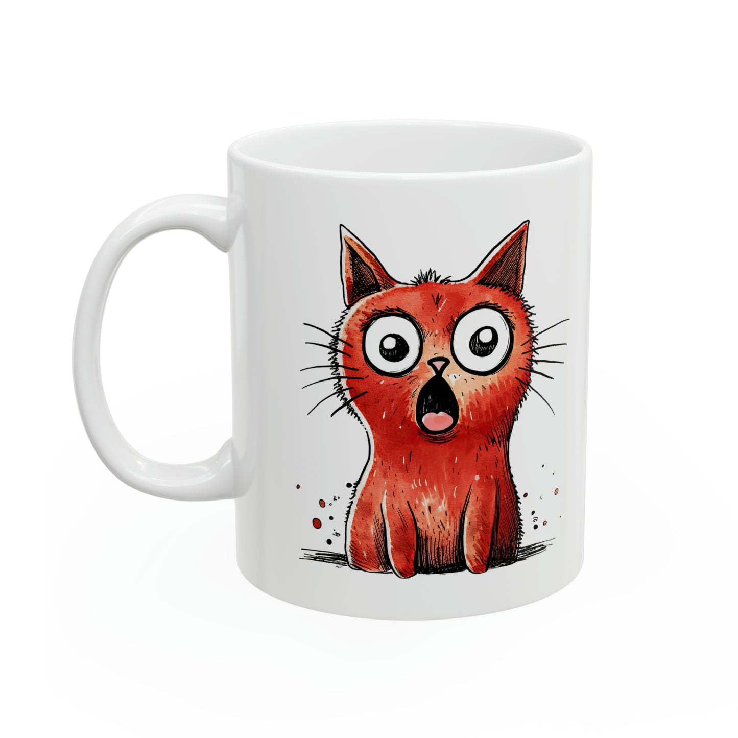 "Surprised Red Cat" Mug