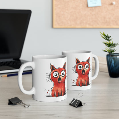 "Surprised Red Cat" Mug