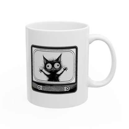 "The Cat On TV" Mug