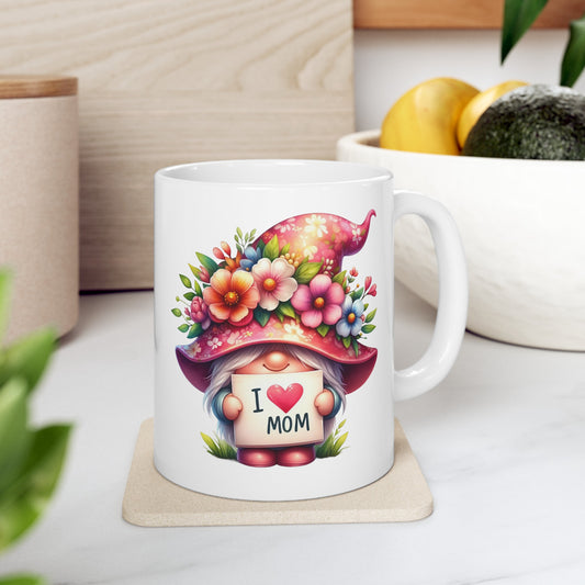 "Mother's Day I Love Mom Gnome" Mug