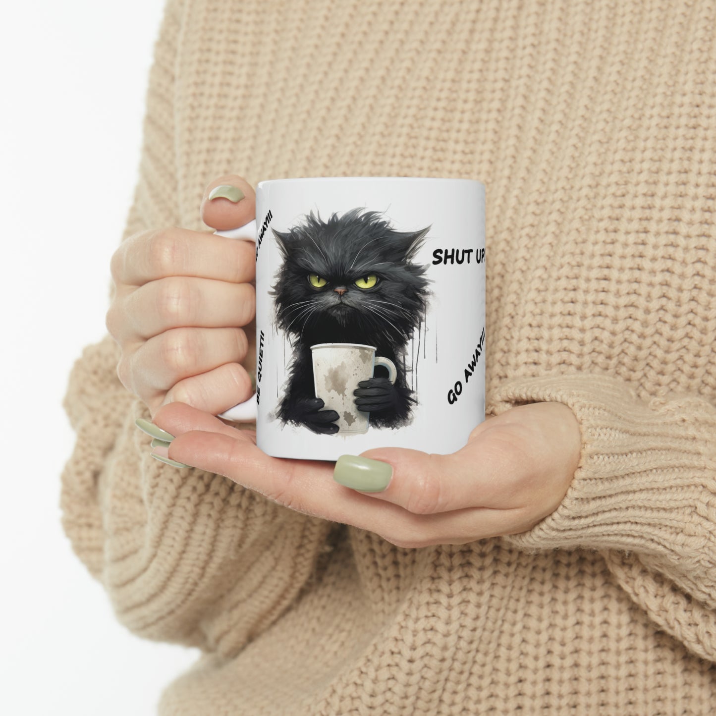 "Black Angry Cat" Mug