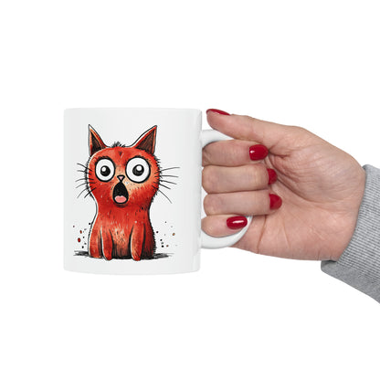 "Surprised Red Cat" Mug