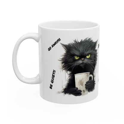 "Black Angry Cat" Mug