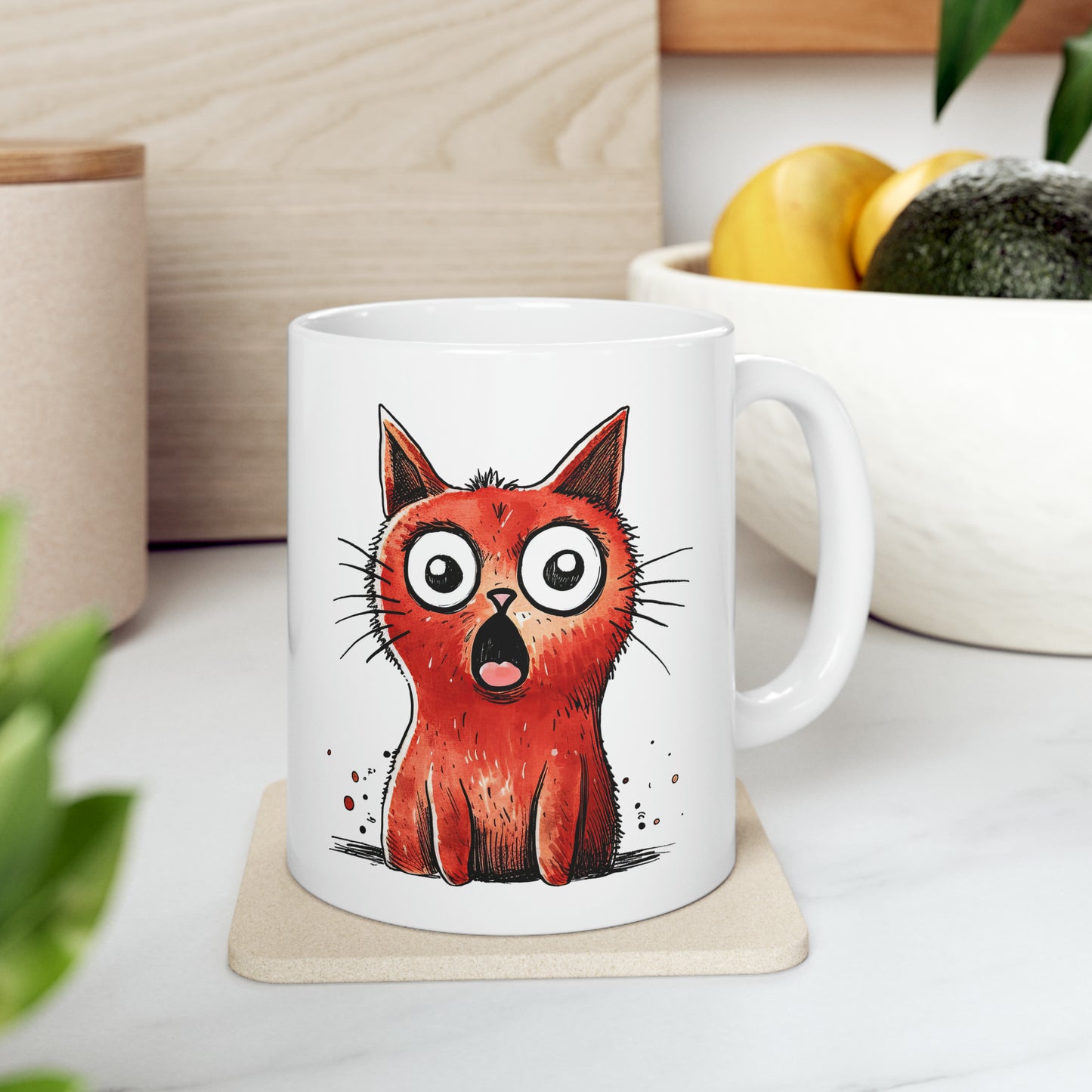 "Surprised Red Cat" Mug