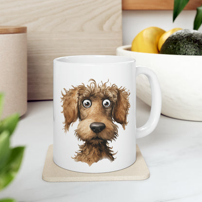 "Surprised Brown Dog" Mug