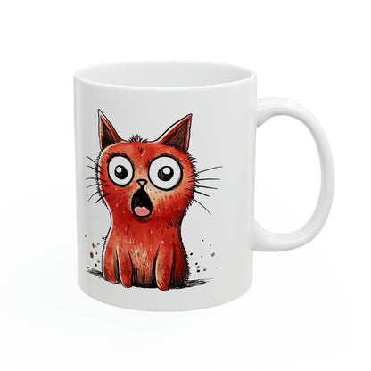 "Surprised Red Cat" Mug