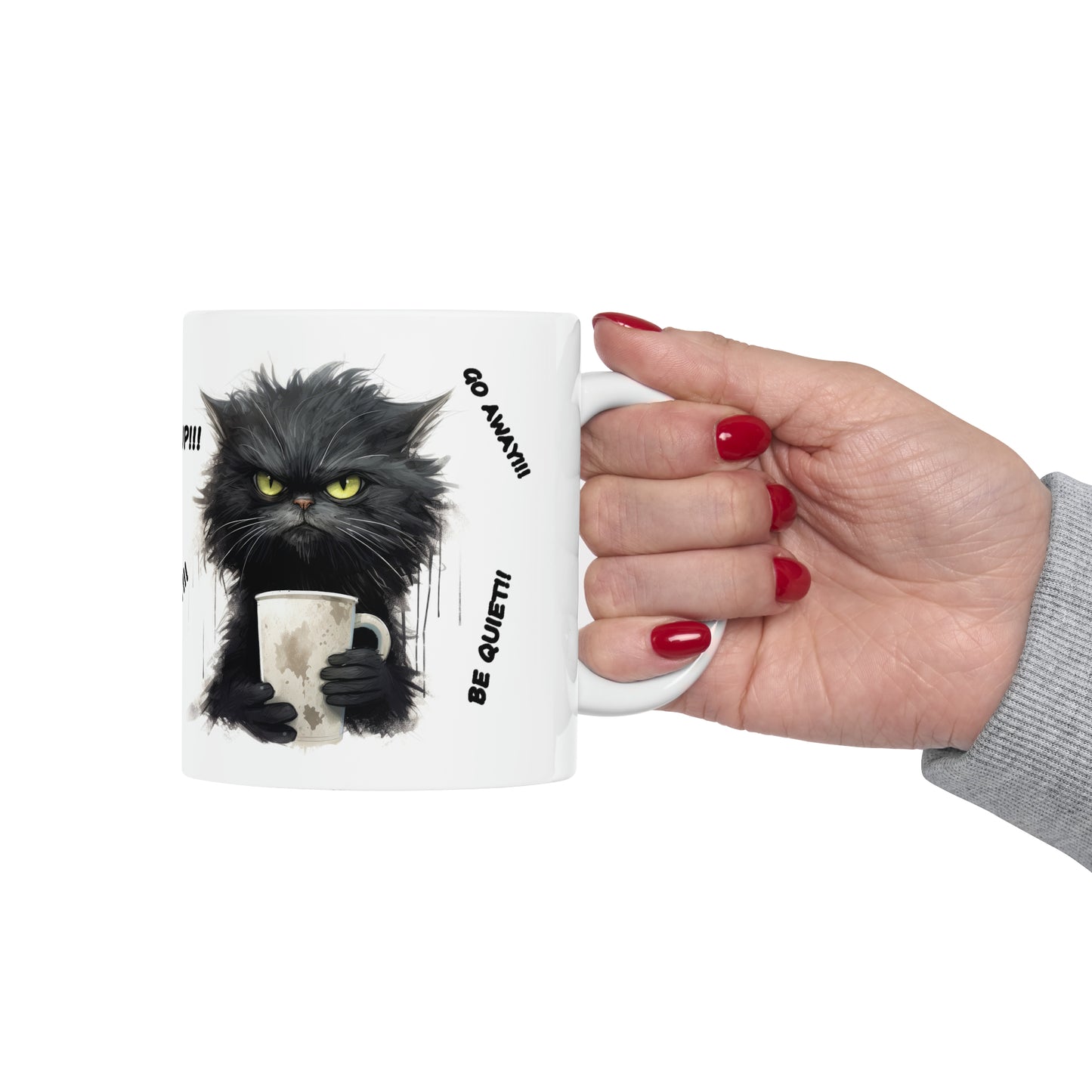 "Black Angry Cat" Mug