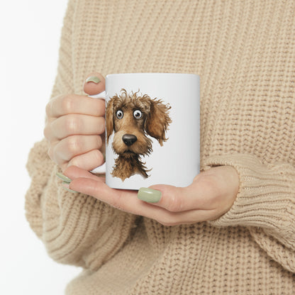 "Surprised Brown Dog" Mug