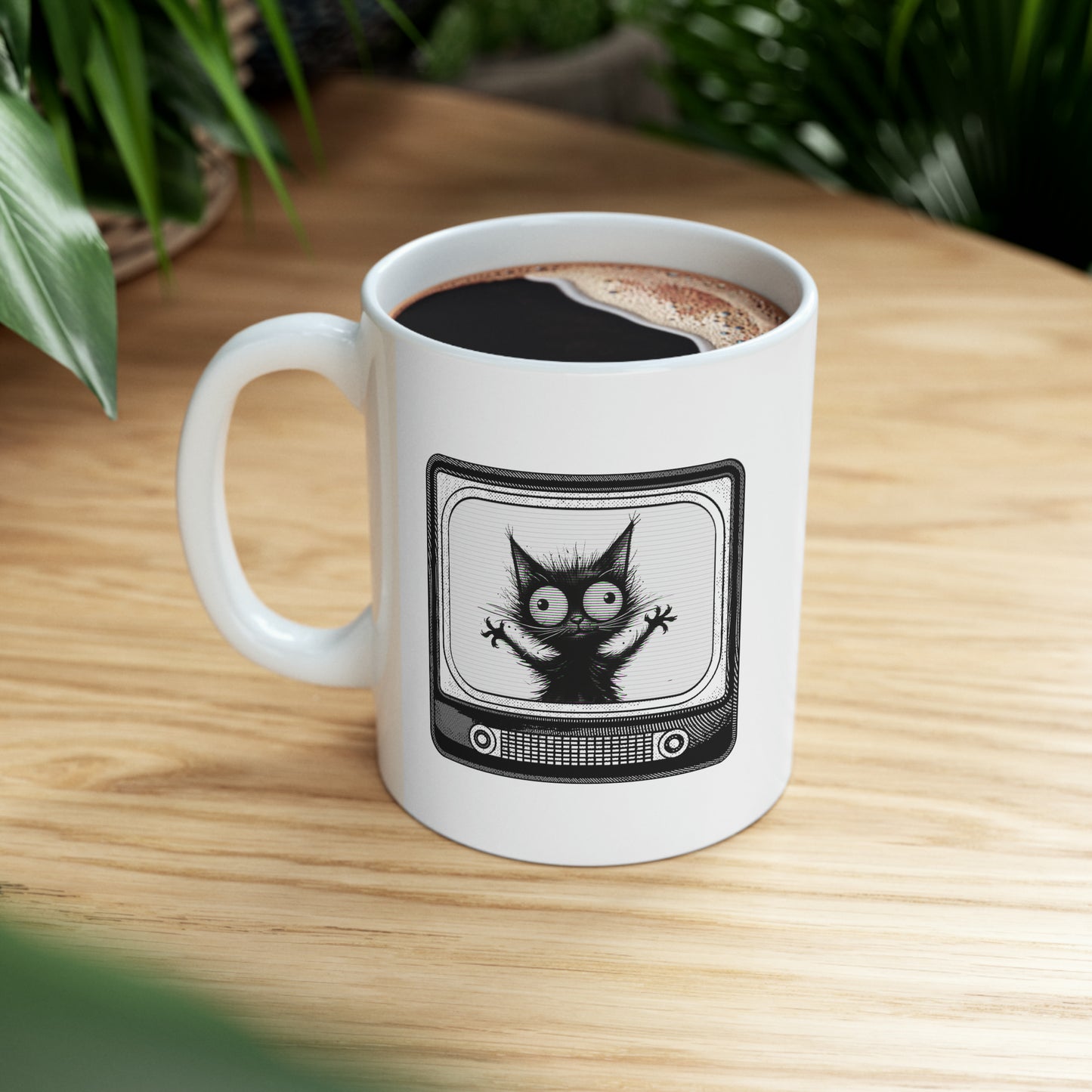 "The Cat On TV" Mug