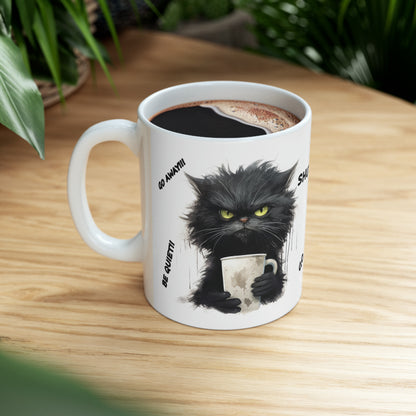 "Black Angry Cat" Mug