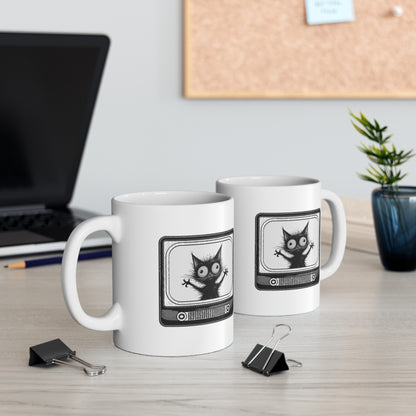 "The Cat On TV" Mug