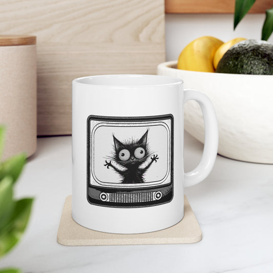 "The Cat On TV" Mug