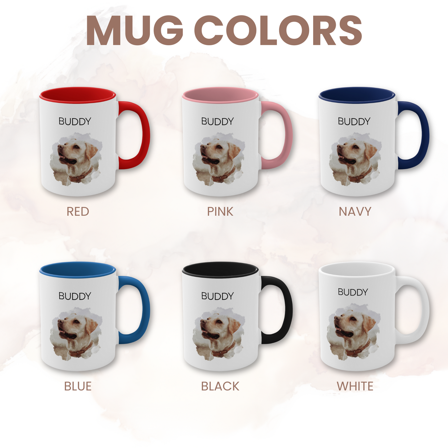 "Custom Watercolor Photo Pet" Mug